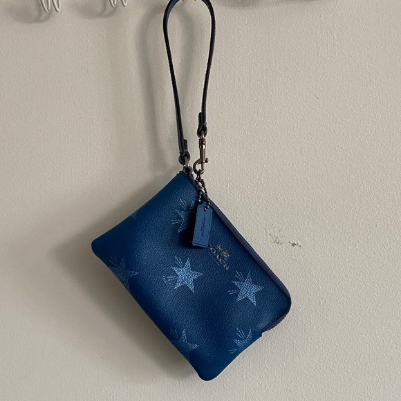 Coach Star-Patterned Blue Wristlet - Picture 1 of 6